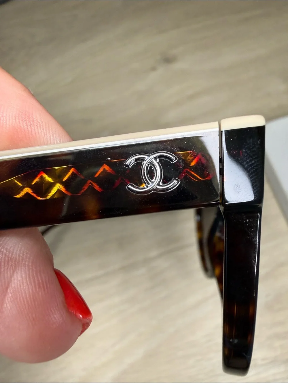 CHANEL 5414-A Butterfly Sunglasses Tortoise & Cream Beige CC Logo - with COA